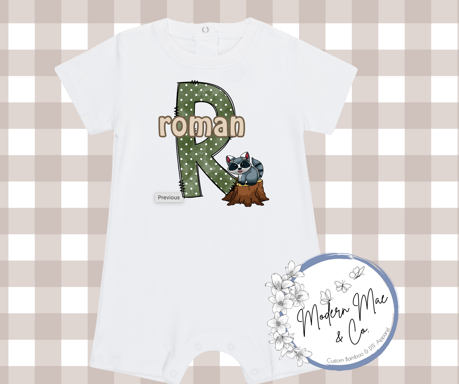 Boy SS Romper - Personalized Woodland Animals