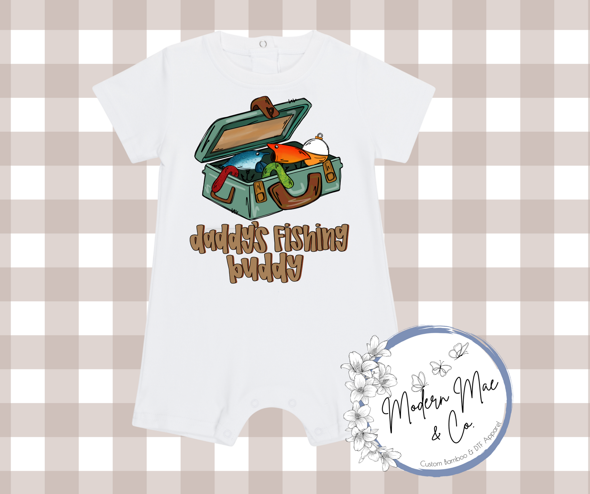 Boy SS Romper - Daddy's Fishing Buddy