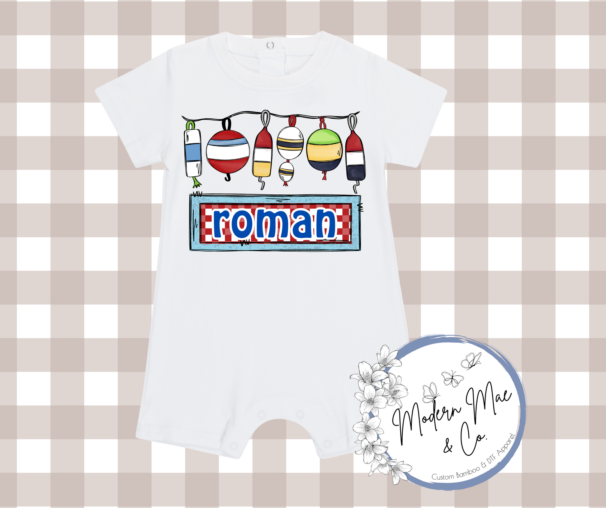 Boy SS Romper - Personalized Fishing Lure