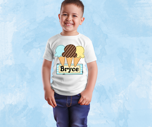 Spring - Ice Cream Blue Personalized