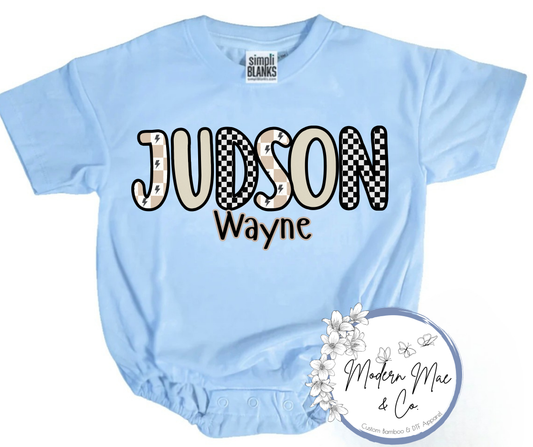 Personalized - Black & White Checkered