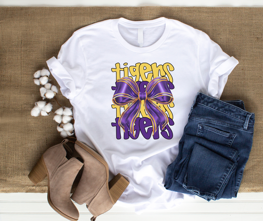 Purple & Gold - Tigers and Bows