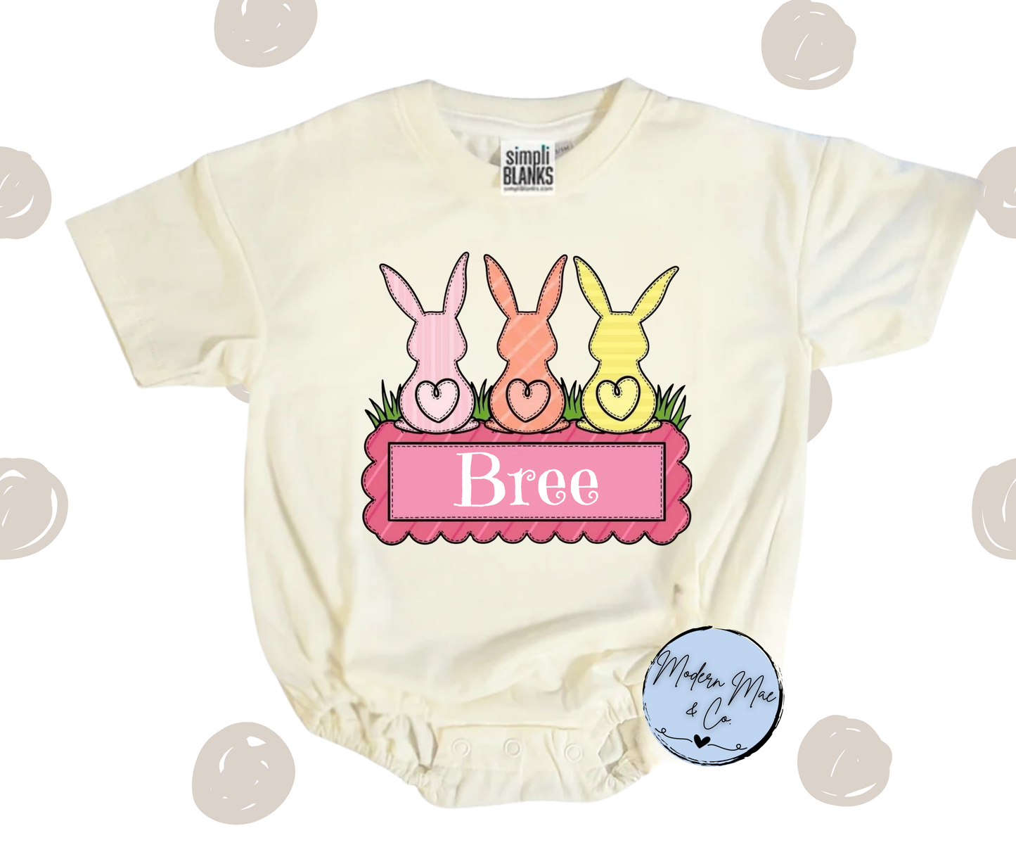 Easter - Triple Bunny - Personalized