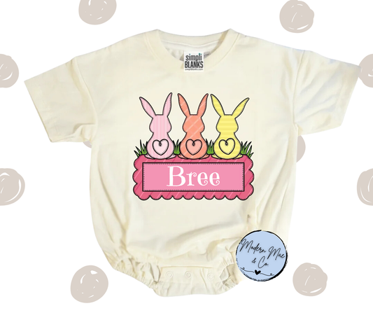 Easter - Triple Bunny - Personalized
