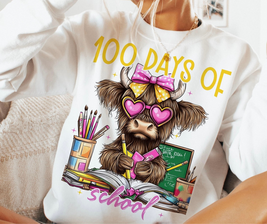 Teacher - 100 Days Highland Cow