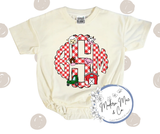 Personalized - Monogram - Farm Red Bandana